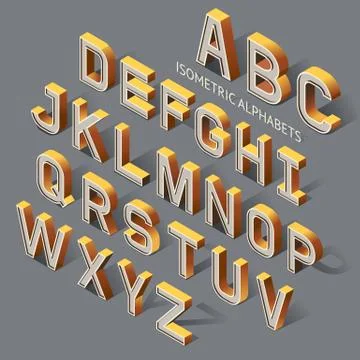 Isometric Alphabets. Vector Illustration. Stock Illustration