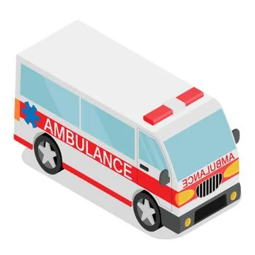 Isometric ambulance car イラスト素材