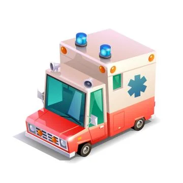 Isometric ambulance Stock Illustration