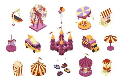 Isometric Amusement Park Illustrazione stock