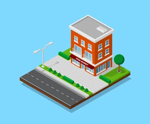 Isometric appartment house Stock Illustration