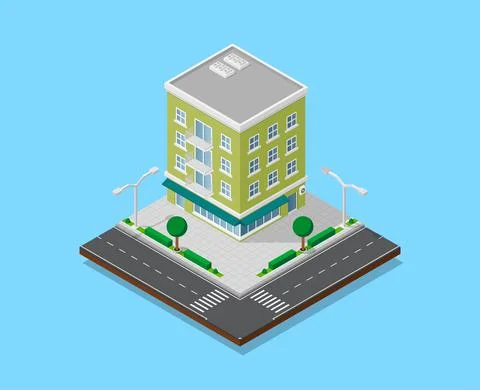 Isometric appartment house Stock Illustration