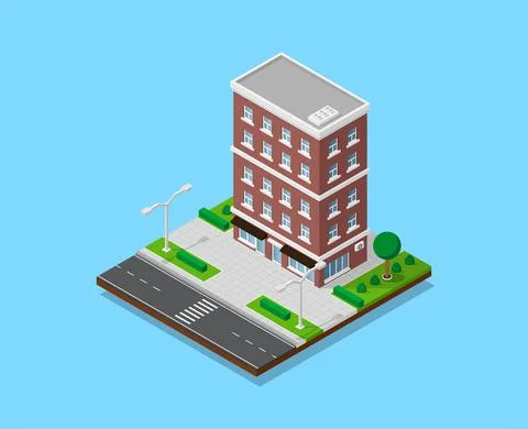 Isometric appartment house Stock Illustration
