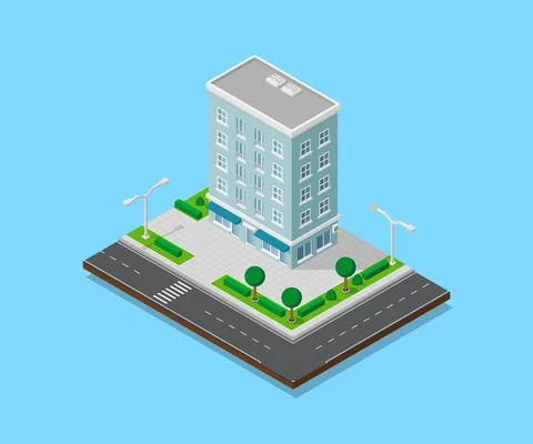 Isometric appartment house Illustrazione stock