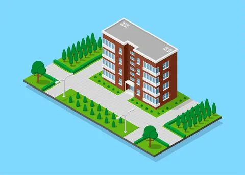 Isometric appartment house Stock Illustration