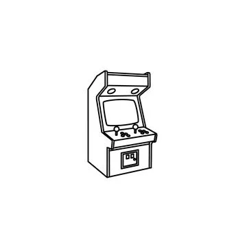 Isometric arcade cabinet icon vector for retro gaming and digital media Stock Illustration