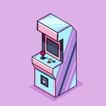 Isometric Arcade Game Cabinet Vector Stock Illustration