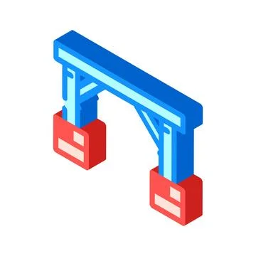 Isometric arch bridge structure engineering design Stock Illustration