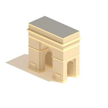 Isometric arch isolated on white background Stock Illustration