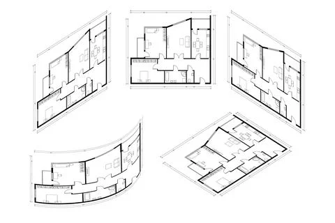 Isometric Architect Blueprint Vector Plan of Home. Blueprint House Plan Drawing 스톡 일러스트