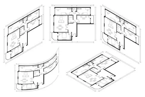 Isometric Architect Blueprint Vector Plan of Home. Blueprint House Plan Drawing Ilustración de archivo