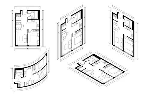 Isometric Architect Blueprint Vector Plan of Home. Blueprint House Plan Drawing Ilustración de archivo