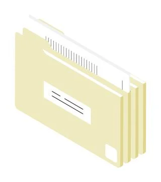 Isometric archive of folders with documents and files. Storage of accountin.. Stock Illustration