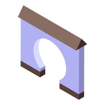 Isometric archway creating a circular passage in a wall Ilustración de archivo