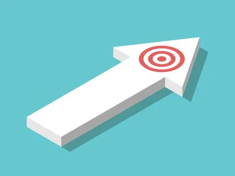 Isometric arrow shape, focus Stock Illustration