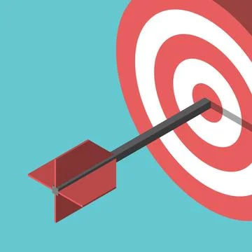 Isometric arrow, target, closeup Illustrazione stock