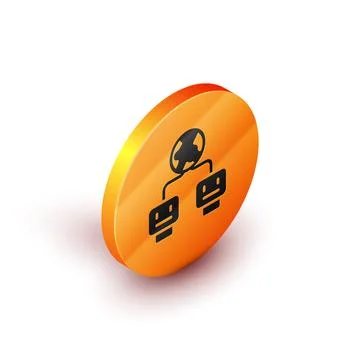 Isometric Artificial intelligence icon isolated on white background. Machine Stock Illustration