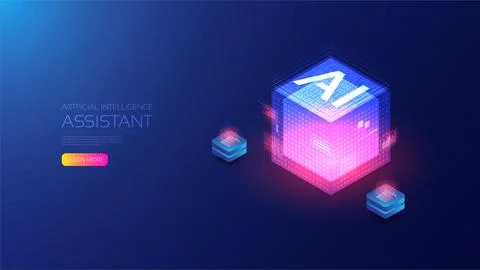 Isometric Artificial intelligence Illustrazione stock