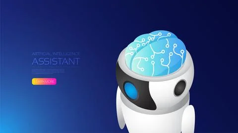 Isometric Artificial intelligence 스톡 일러스트