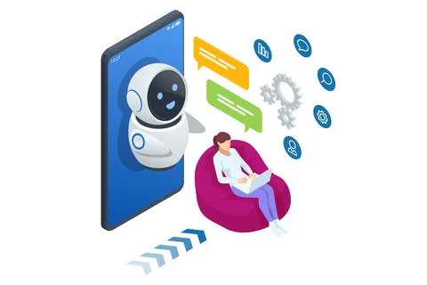 Isometric Artificial Intelligence, Knowledge Expertise Intelligence Learn Illustrazione stock