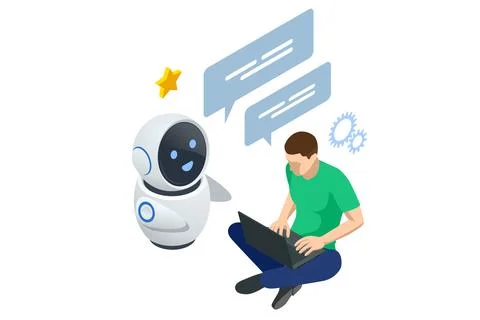 Isometric Artificial Intelligence, Knowledge Expertise Intelligence Learn Illustrazione stock