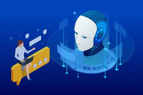 Isometric Artificial Intelligence, Knowledge Expertise Intelligence Learn Illustrazione stock