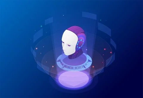 Isometric Artificial Intelligence, Knowledge Expertise Intelligence Learn Illustrazione stock