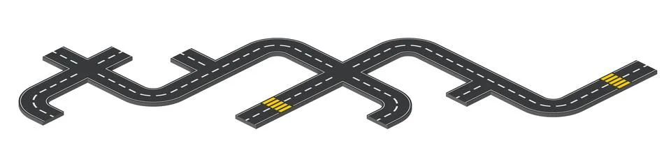 Isometric asphalt road map. イラスト素材