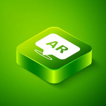Isometric Augmented reality AR icon isolated on green background. Virtual Stock Illustration