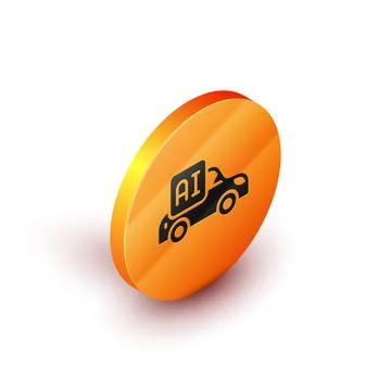 Isometric Autonomous artificial Intelligence smart car icon isolated on white Stock Illustration