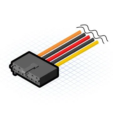 Isometric AUX Connector Stock Illustration