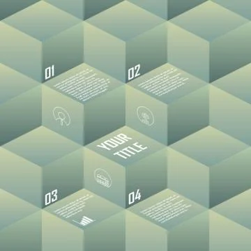 Isometric background cubes in retro vintage colors. Geometry backdrop suitable Stock Illustration