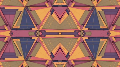 Isometric background with moving flat triangle shapes 3d render loop animation Stock Footage 130001589