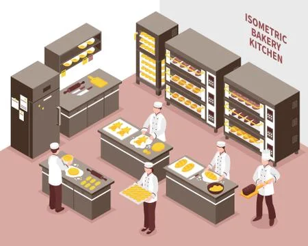 Isometric Bakery Illustration Stock Illustration