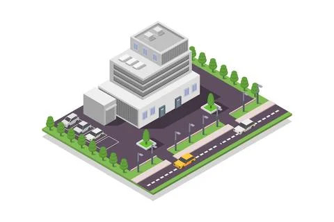Isometric bank on background Stock Illustration