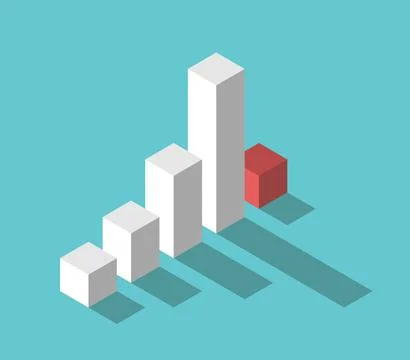 Isometric bar chart, crisis Stock Illustration