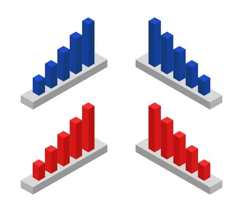 Isometric bar chart Stock Illustration