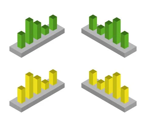 Isometric bar chart Stock Illustration