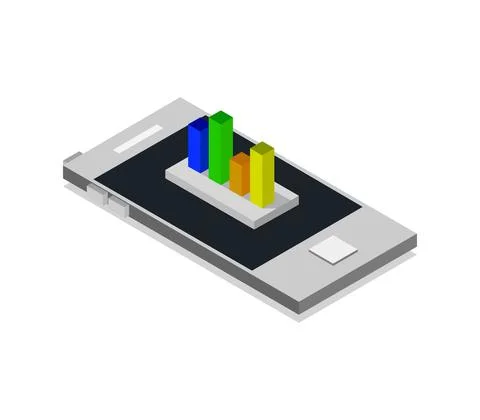 Isometric bar chart Stock Illustration