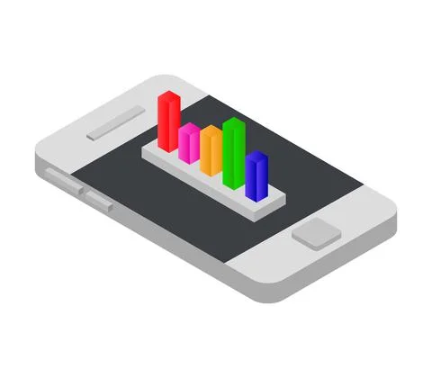 Isometric bar chart Stock Illustration