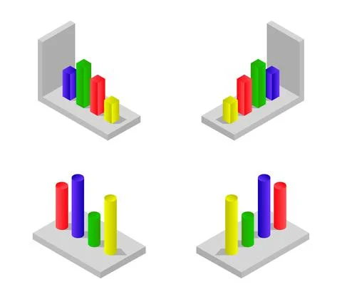Isometric bar chart Stock Illustration