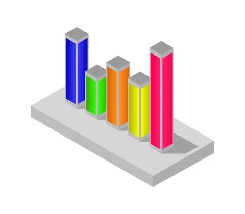 Isometric bar chart Stock Illustration