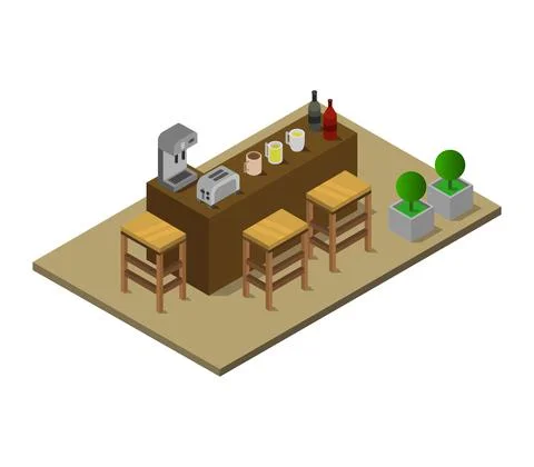 Isometric bar on white background Stock Illustration