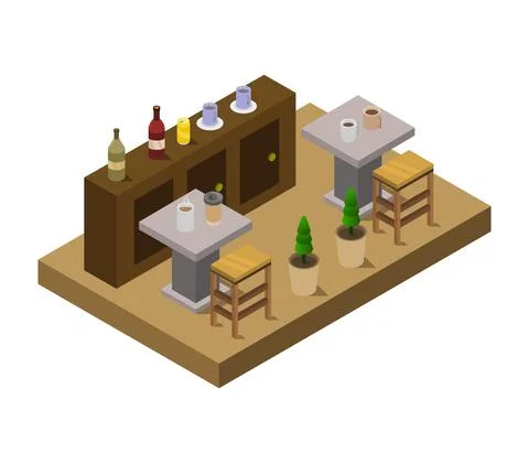 Isometric bar on white background Stock Illustration