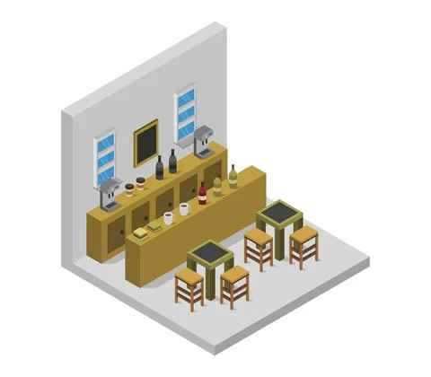 Isometric bar on white background Stock Illustration