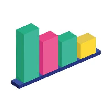 Isometric bars chart Stock Illustration
