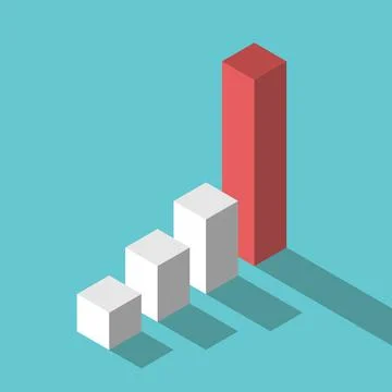 Isometric bars, rapid increase Stock Illustration