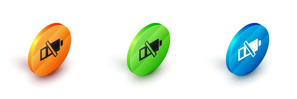 Isometric Battery charge level indicator icon isolated on white background Stock Illustration