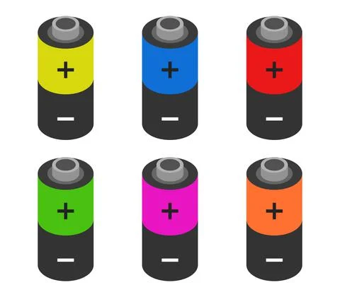 Isometric battery on white Stock Illustration