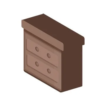 Isometric of Bedside table for bedroom on white background. Vector illustration Stockillustratie